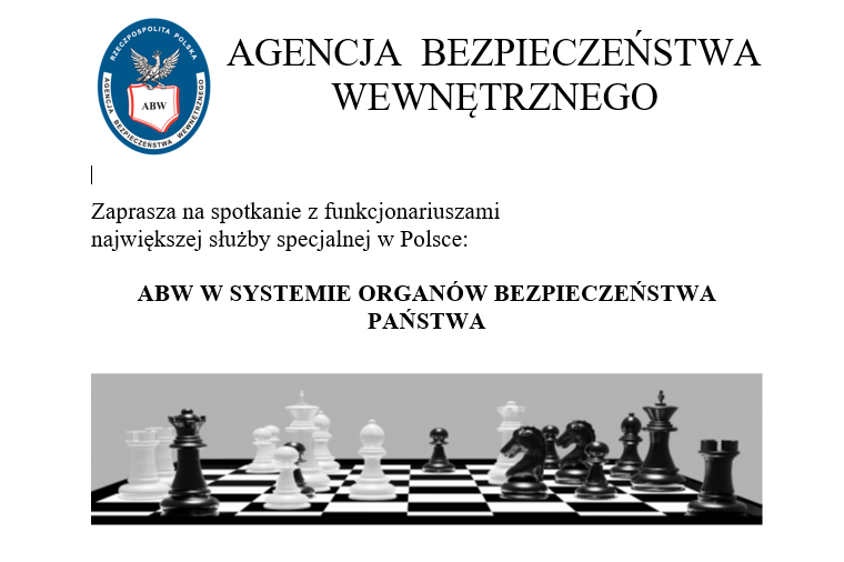 Zaproszenie na spotkanie z funkcjonariuszami ABW